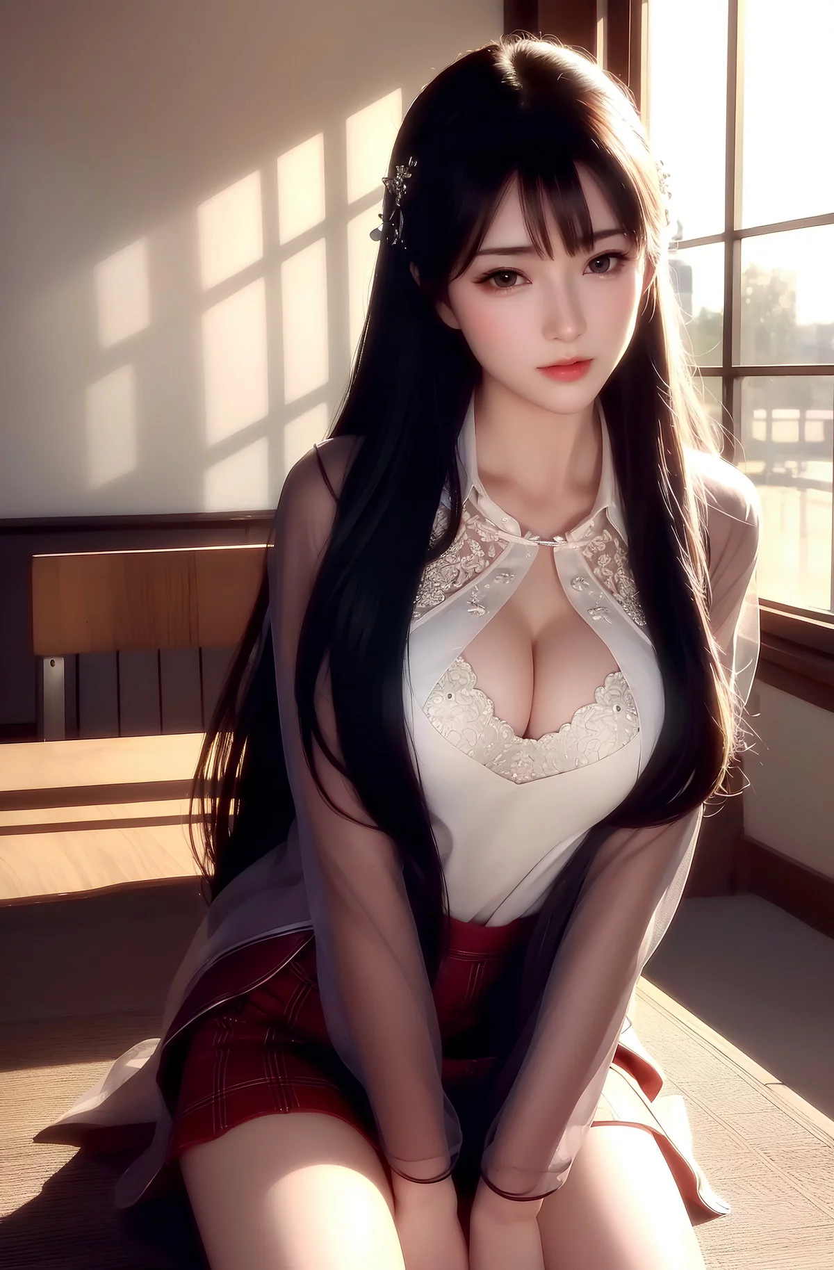 AI美图008期美目盼兮主题知性美女完美身材性感写真及下载28P