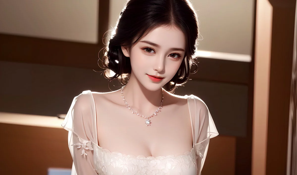 AI美图007期巧笑倩兮主题性感睡衣美女写真及下载50P