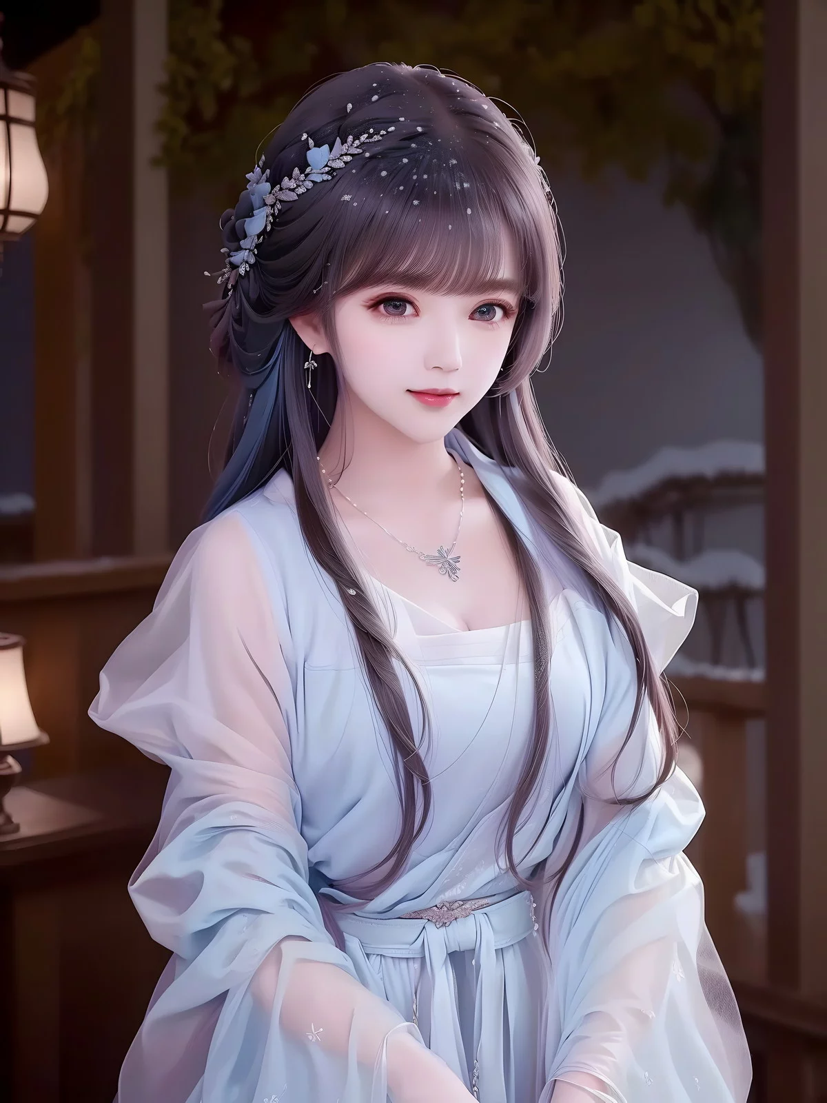 AI美图009期白茉晴主题性感古典美女薄纱服饰写真及下载42P
