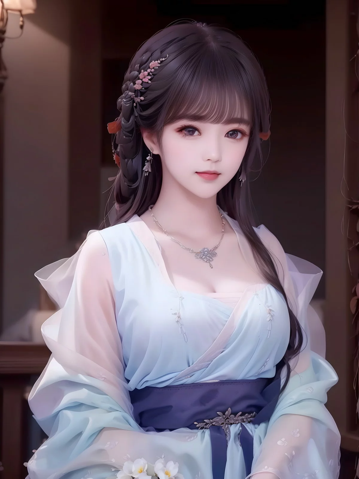 AI美图009期白茉晴主题性感古典美女薄纱服饰写真及下载42P