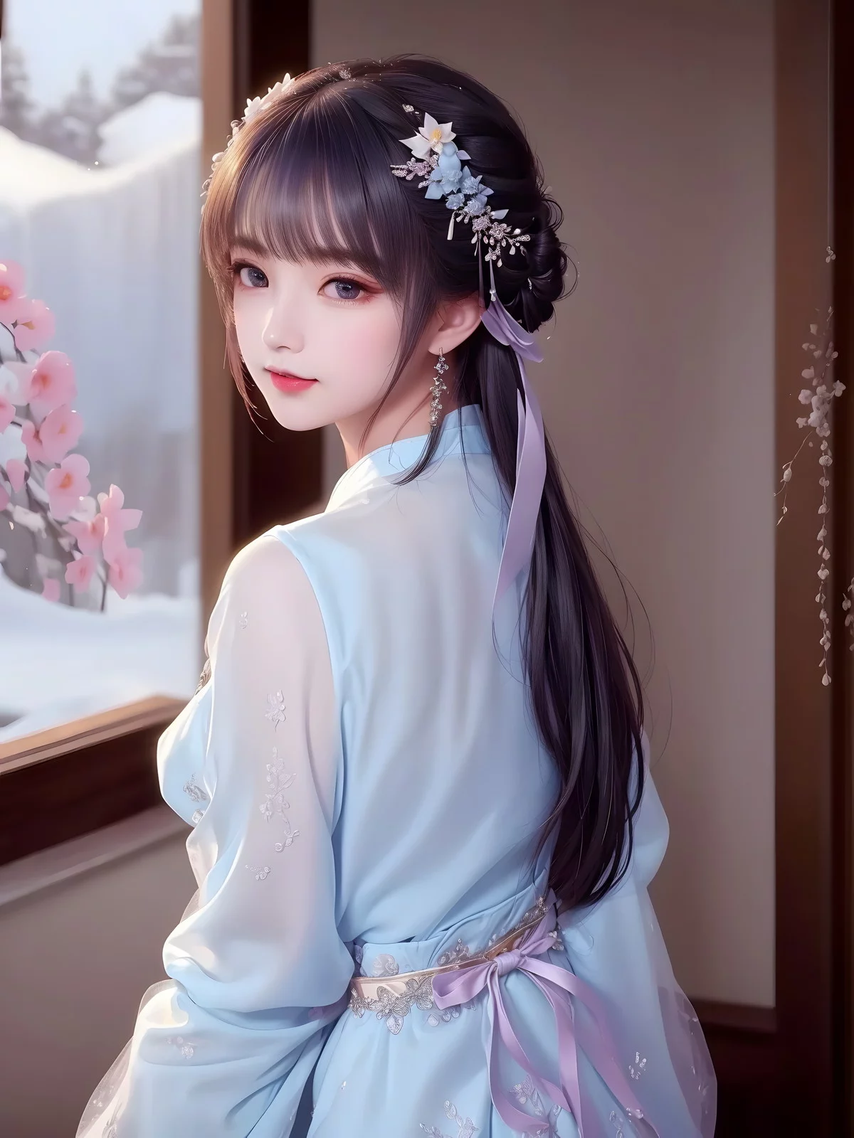 AI美图009期白茉晴主题性感古典美女薄纱服饰写真及下载42P