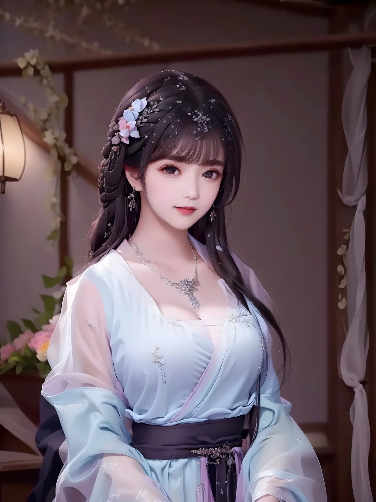 AI美图009期白茉晴主题性感古典美女薄纱服饰写真及下载42P