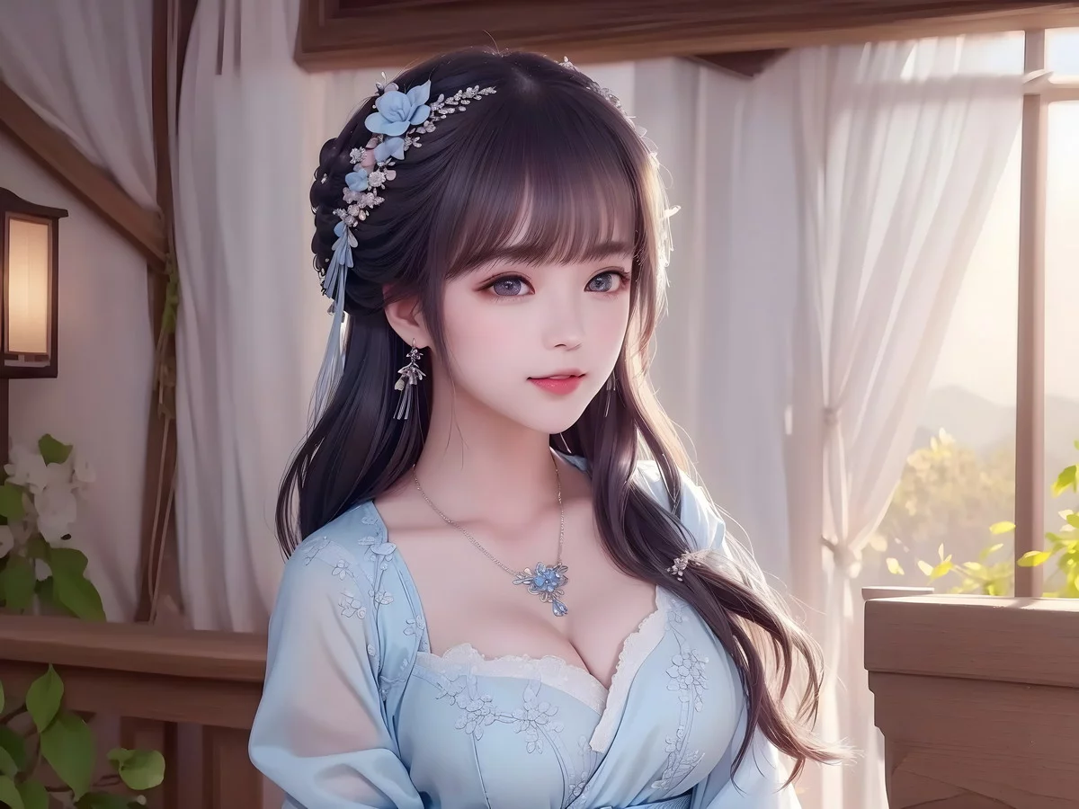 AI美图009期白茉晴主题性感古典美女薄纱服饰写真及下载42P