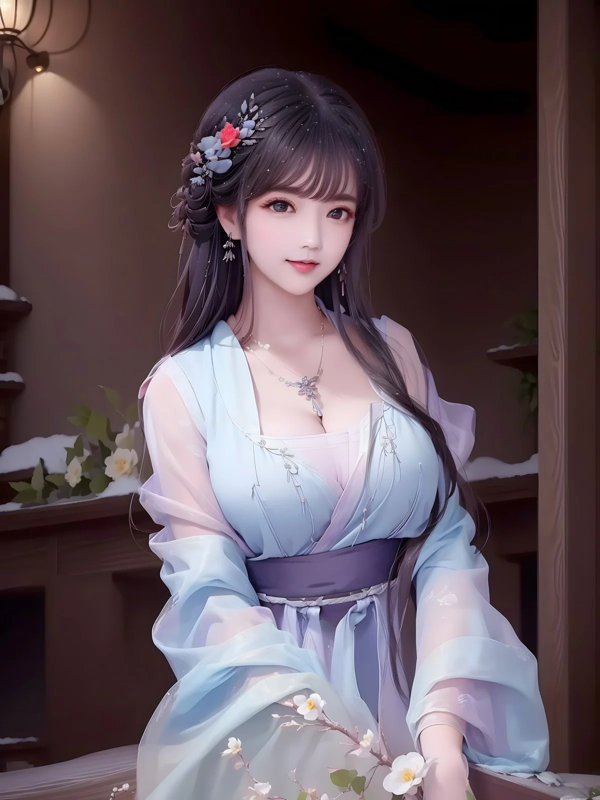AI美图009期白茉晴主题性感古典美女薄纱服饰写真及下载42P