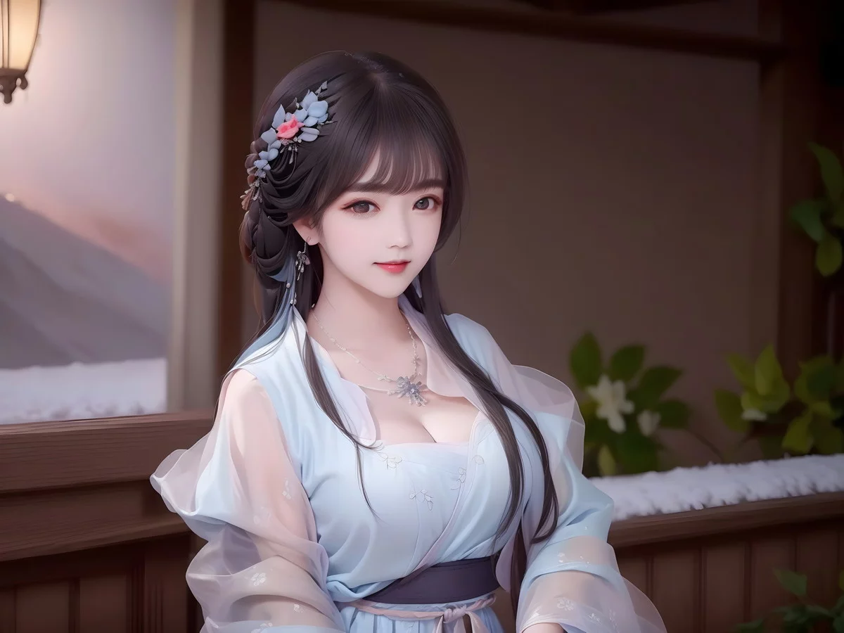AI美图009期白茉晴主题性感古典美女薄纱服饰写真及下载42P