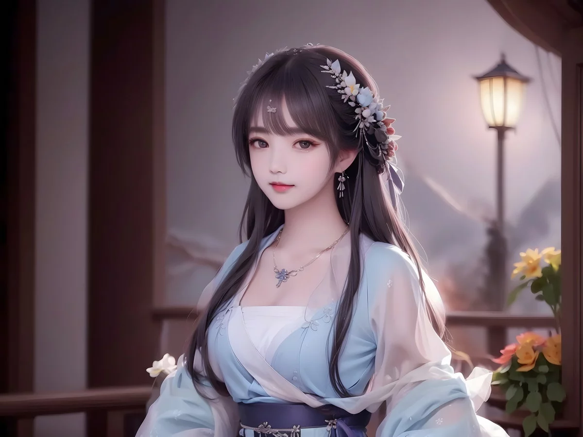 AI美图009期白茉晴主题性感古典美女薄纱服饰写真及下载42P