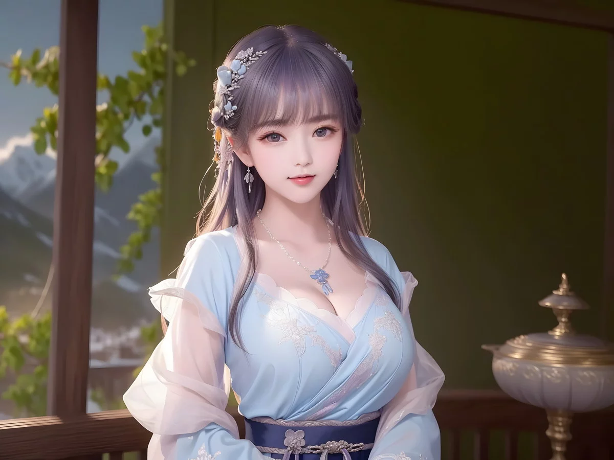 AI美图009期白茉晴主题性感古典美女薄纱服饰写真及下载42P