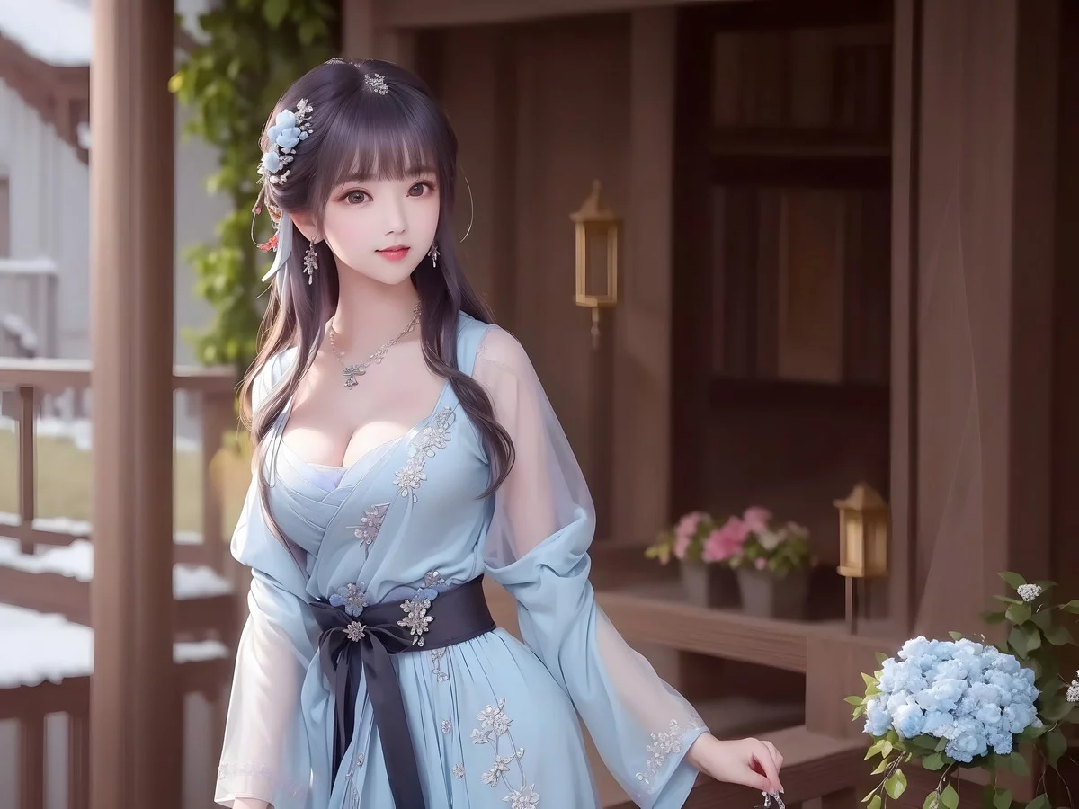 AI美图009期白茉晴主题性感古典美女薄纱服饰写真及下载42P