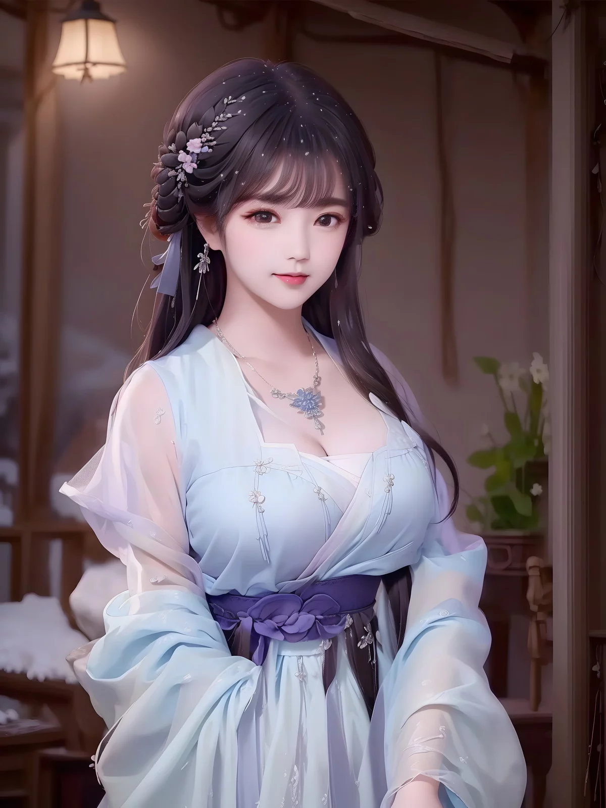 AI美图009期白茉晴主题性感古典美女薄纱服饰写真及下载42P