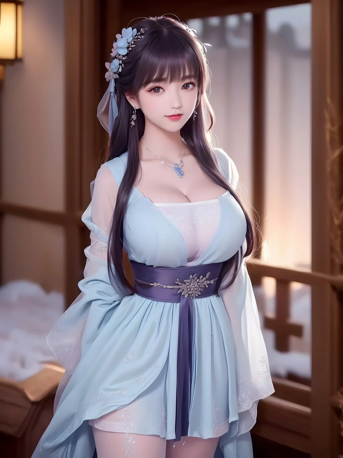 AI美图009期白茉晴主题性感古典美女薄纱服饰写真及下载42P