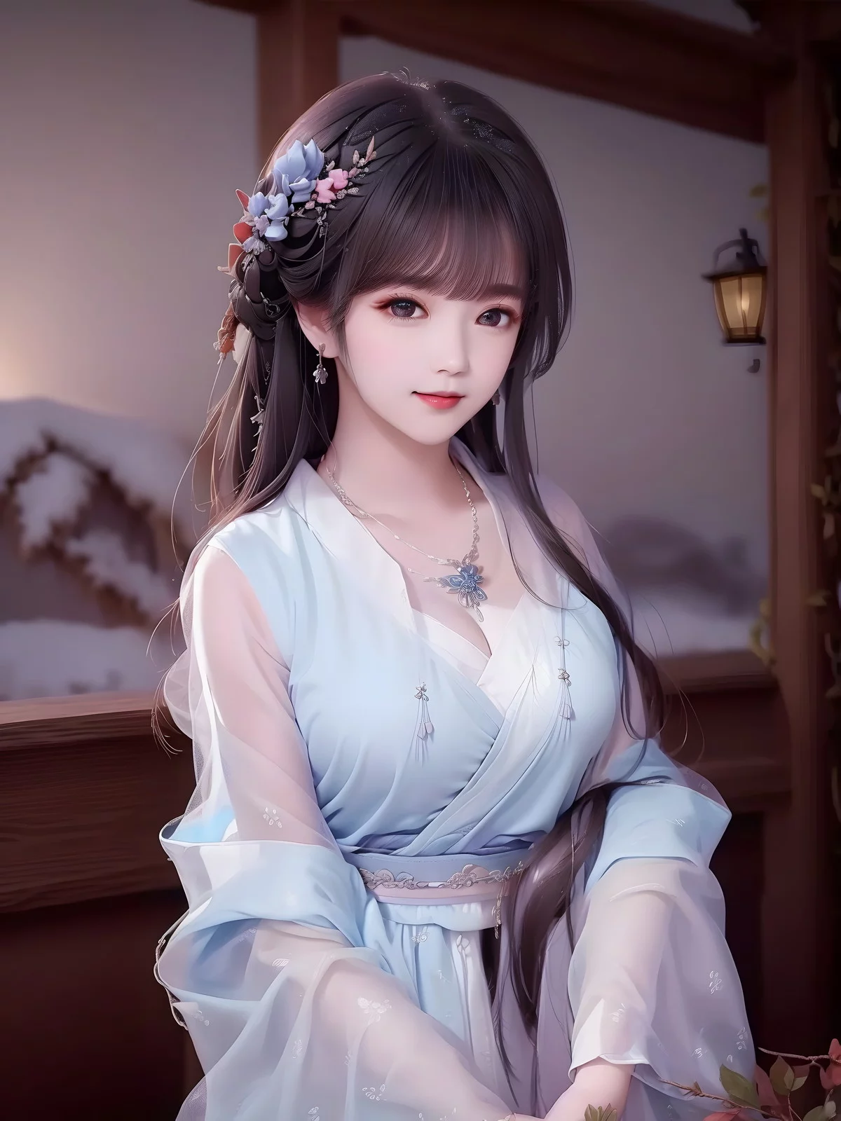 AI美图009期白茉晴主题性感古典美女薄纱服饰写真及下载42P