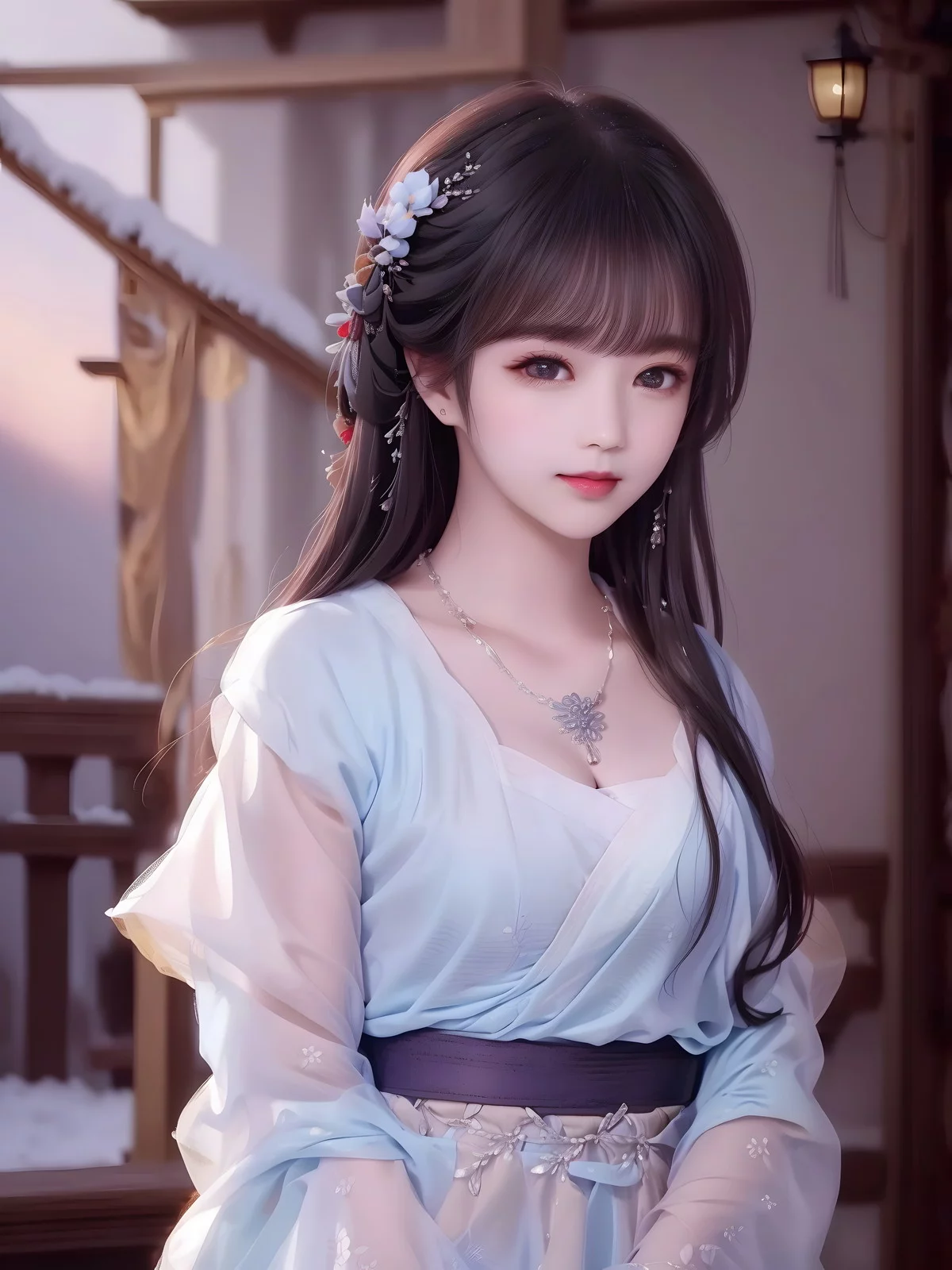AI美图009期白茉晴主题性感古典美女薄纱服饰写真及下载42P