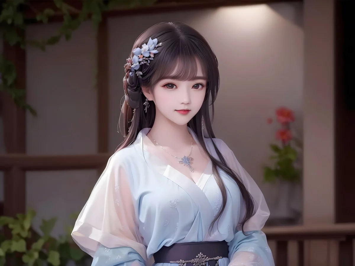 AI美图009期白茉晴主题性感古典美女薄纱服饰写真及下载42P