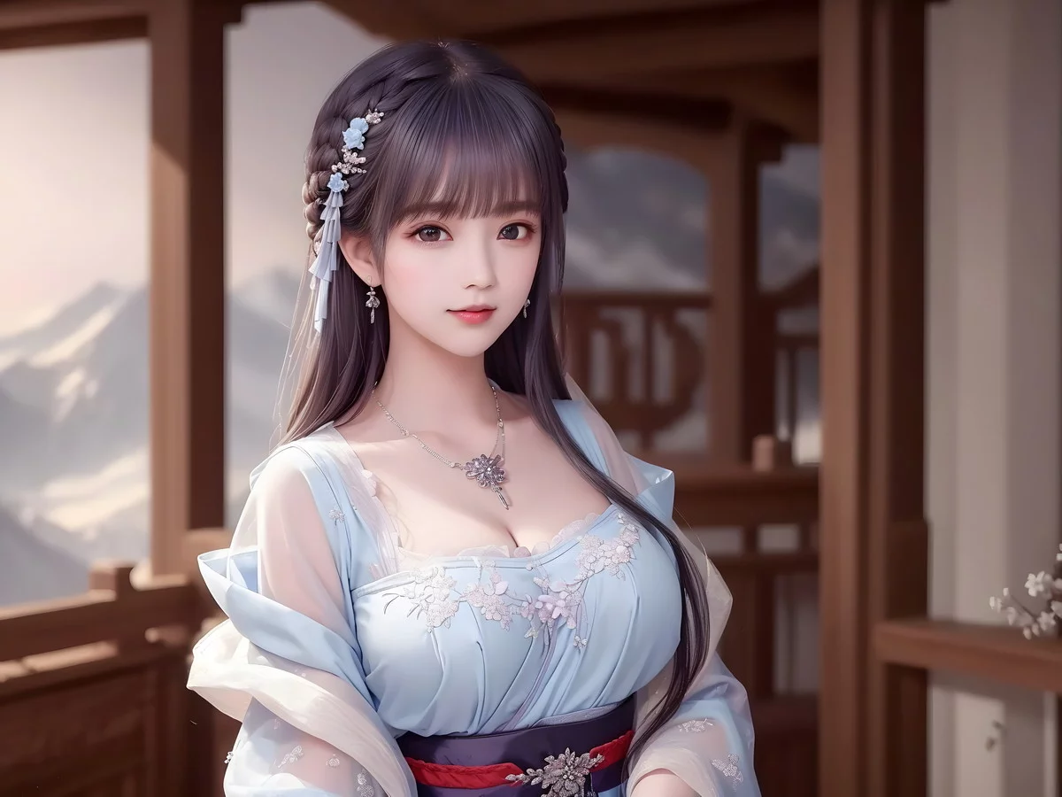 AI美图009期白茉晴主题性感古典美女薄纱服饰写真及下载42P