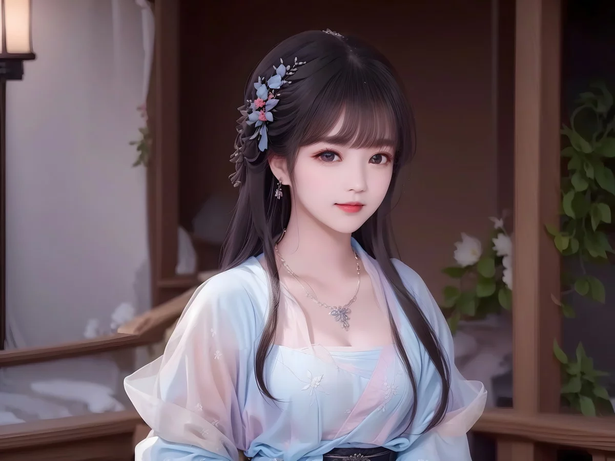 AI美图009期白茉晴主题性感古典美女薄纱服饰写真及下载42P