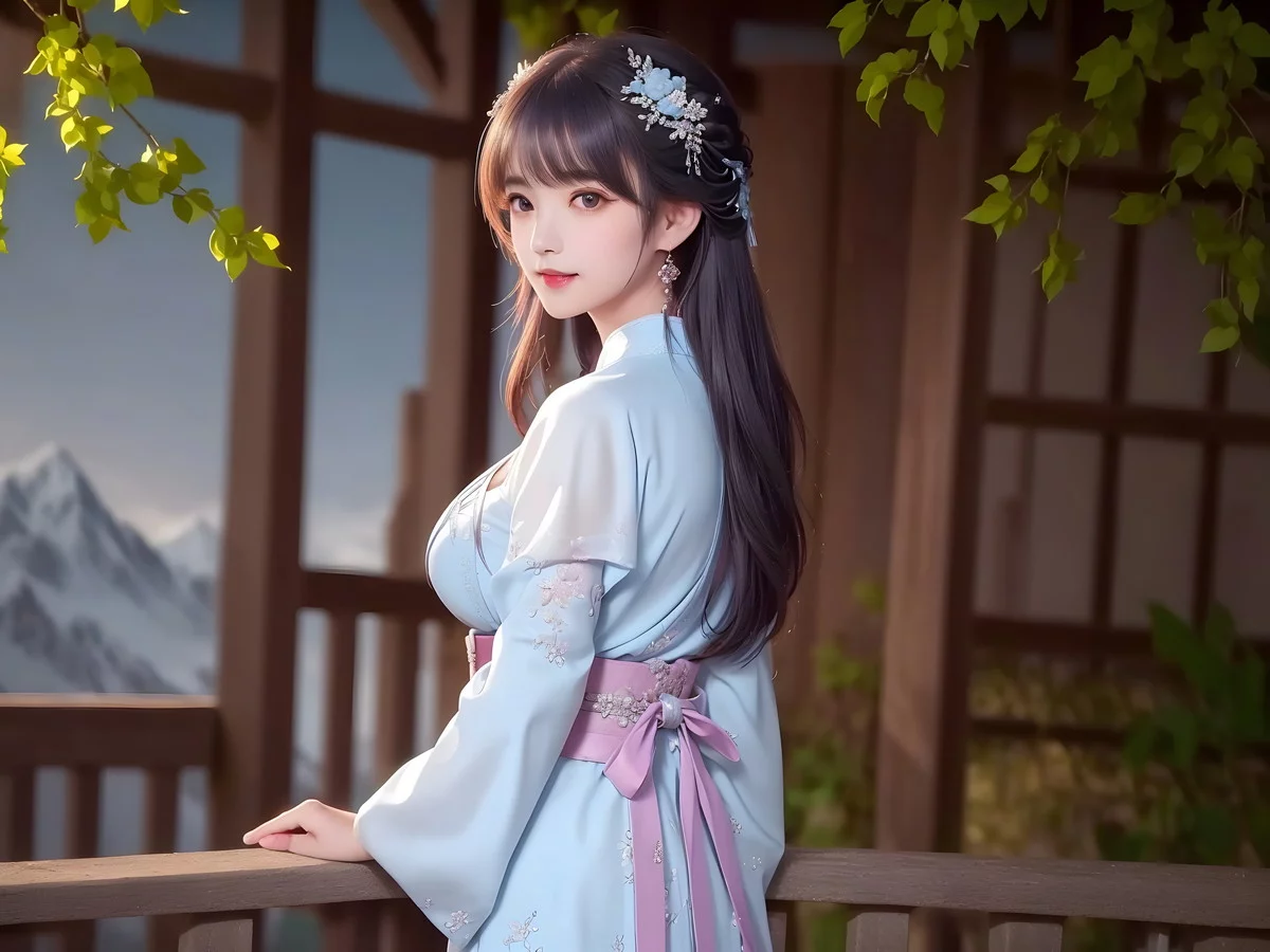 AI美图009期白茉晴主题性感古典美女薄纱服饰写真及下载42P
