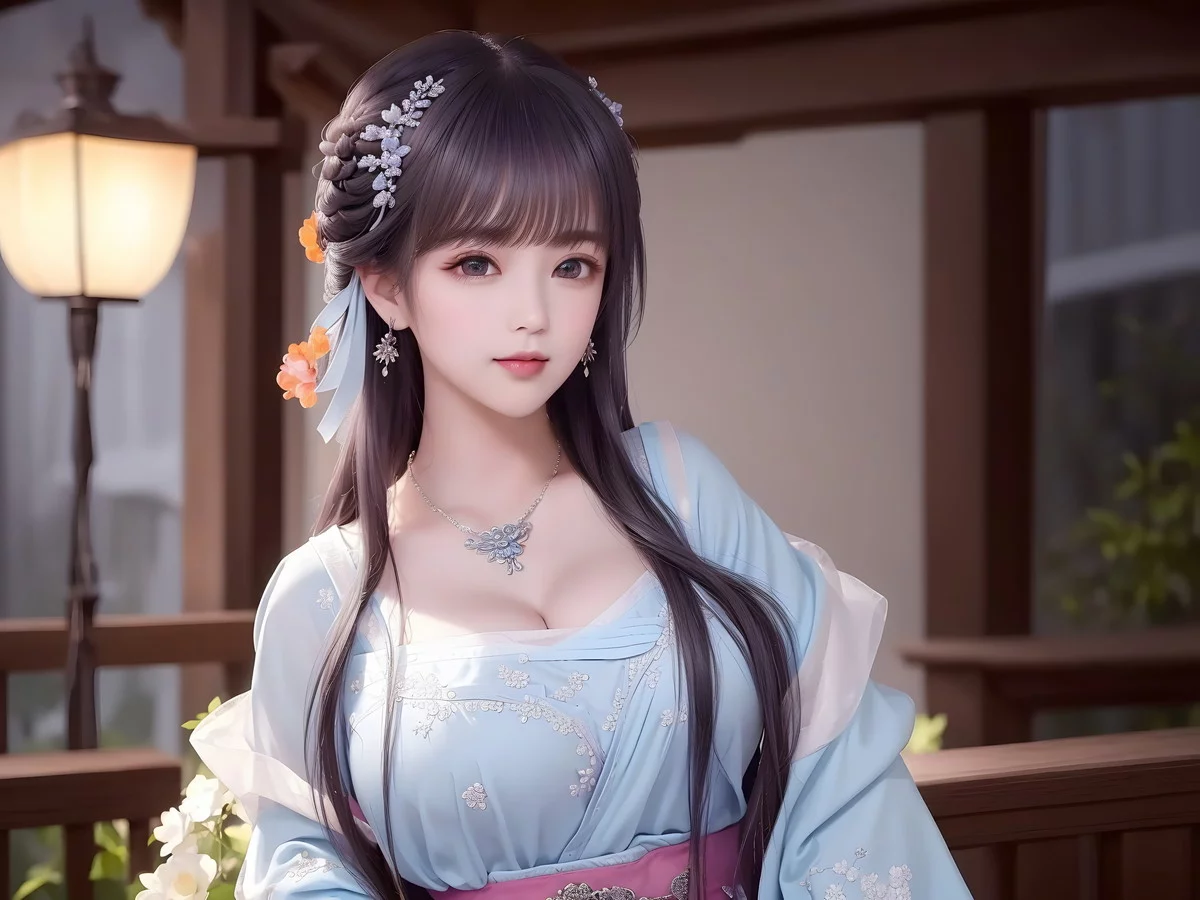 AI美图009期白茉晴主题性感古典美女薄纱服饰写真及下载42P