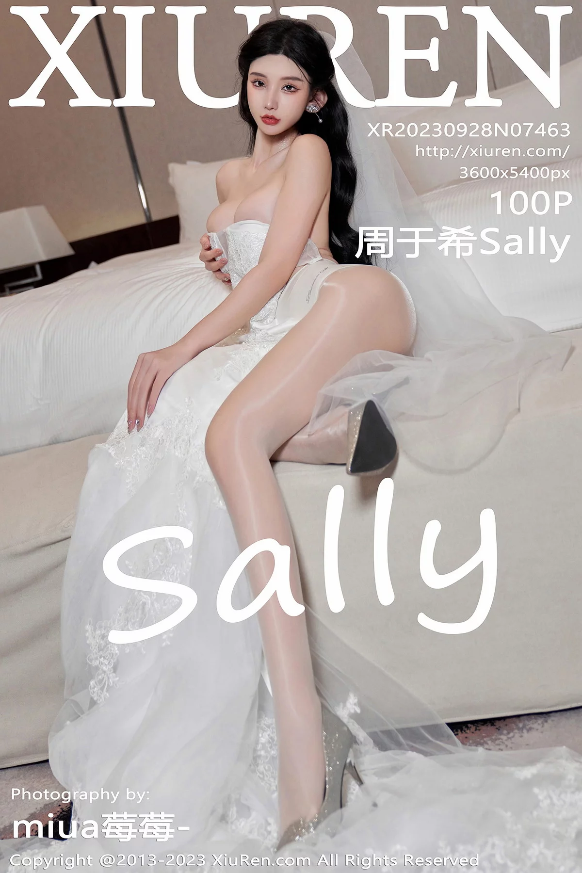 XiuRen第7463期_女神周于希Sally性感白色婚纱+白色蕾丝情趣服饰完美诱惑写真100P