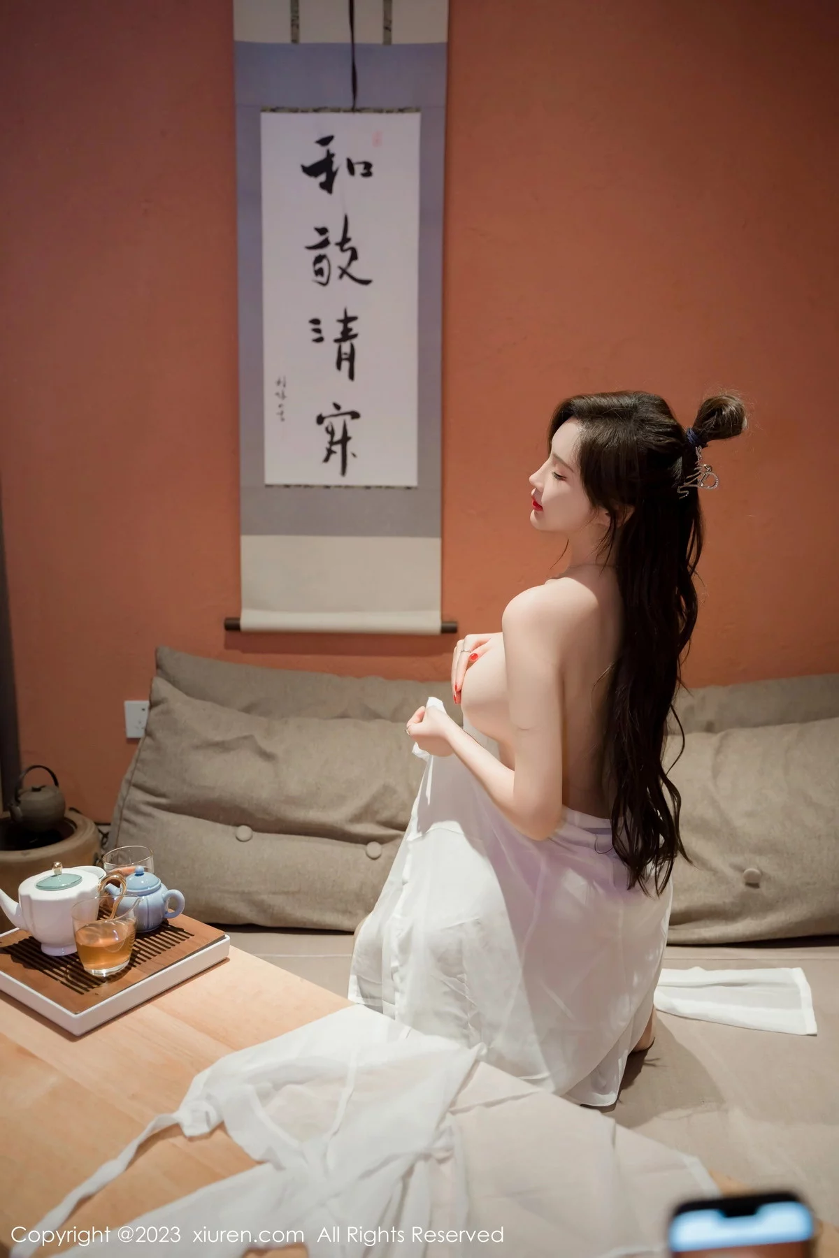XiuRen第7466期_女神Carol周妍希仙姑造型白色道袍服配超薄肉丝秀美腿诱惑写真95P