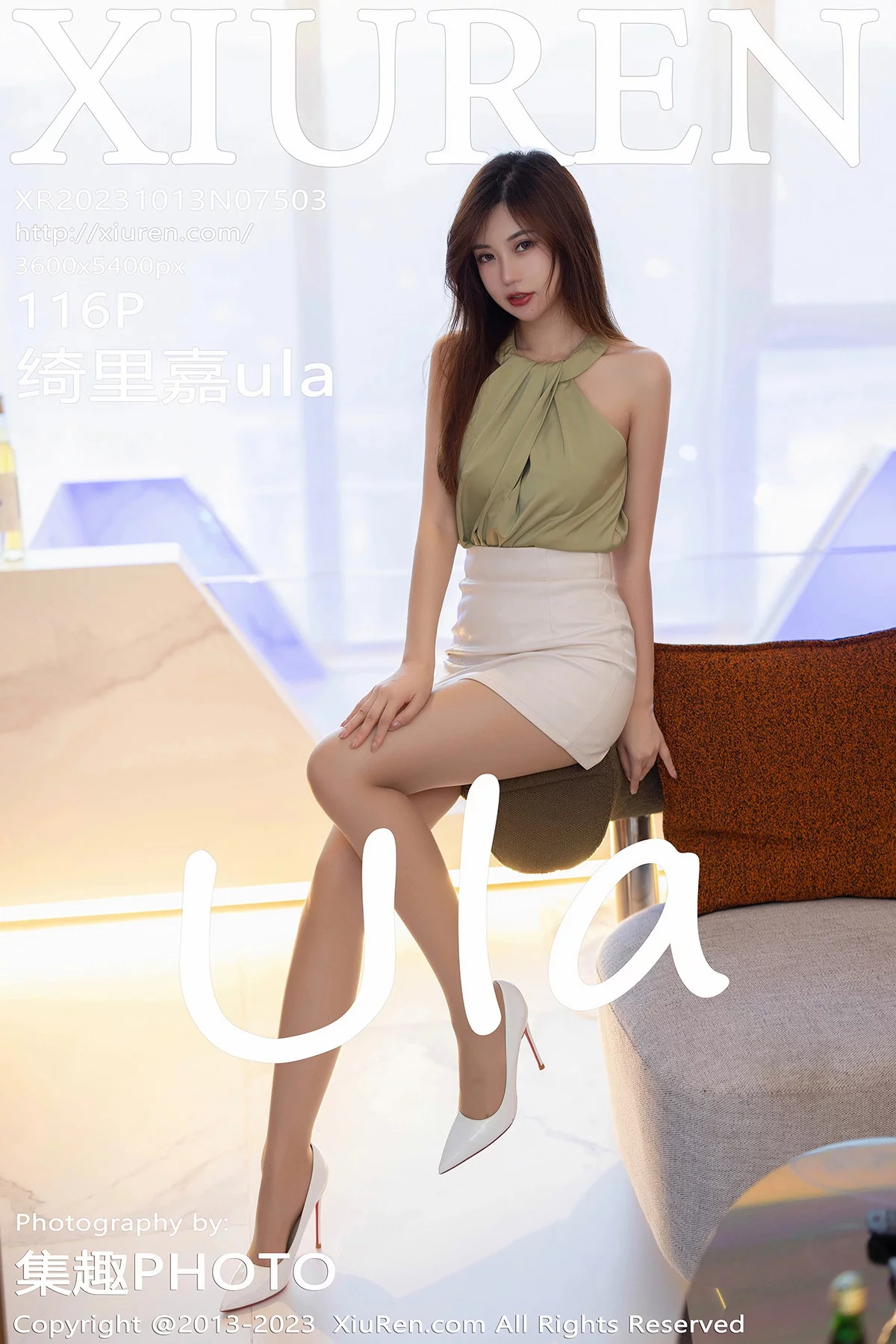 XiuRen第7503期_女神绮里嘉ula浴缸场景性感黑色情趣内衣秀完美身材诱惑写真116P