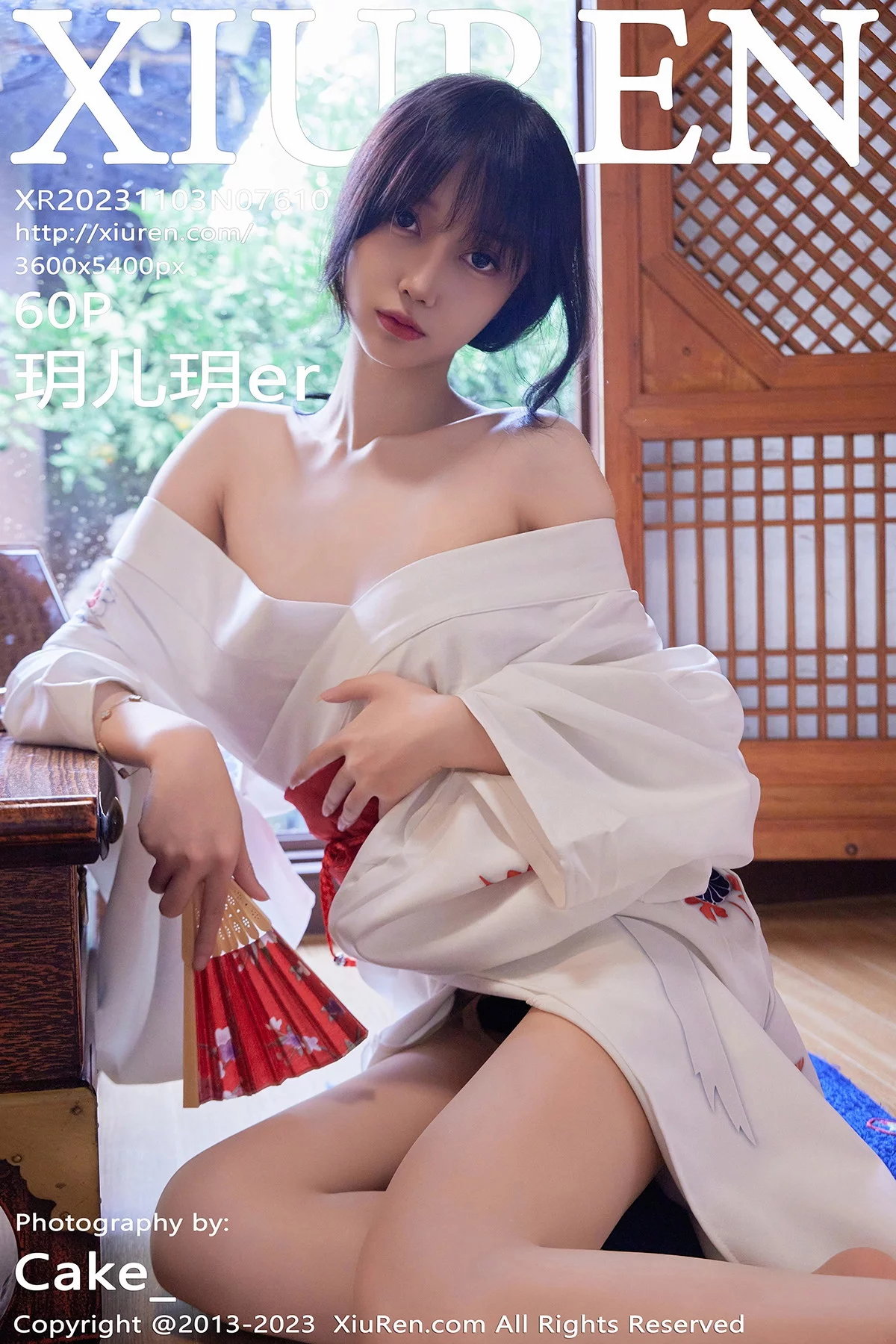 XiuRen第7610期_模特玥儿玥er性感白色日式和服配开档肉丝秀完美身材诱惑写真60P