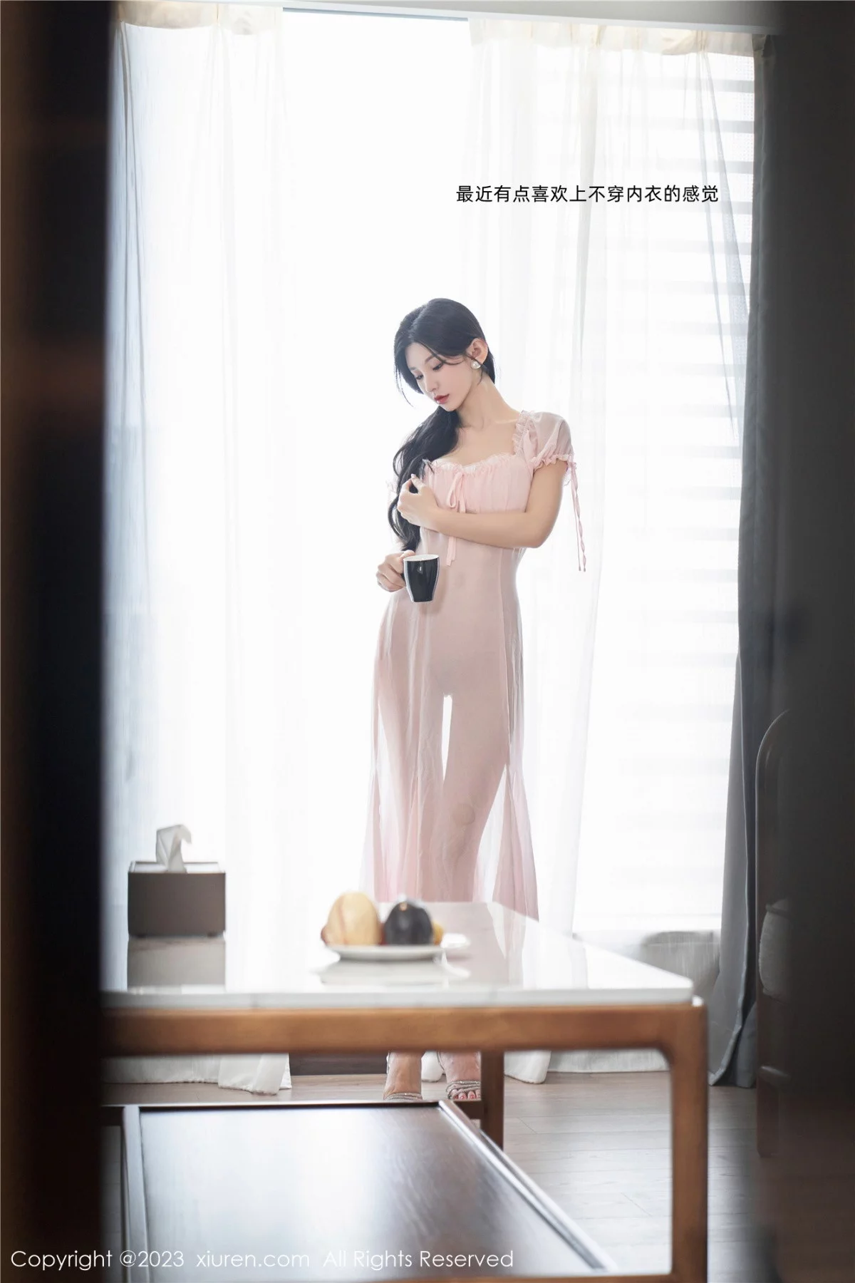 XiuRen第7615期_女神周于希Sally私房性感粉色薄纱长裙透视秀惹火身材诱惑写真120P