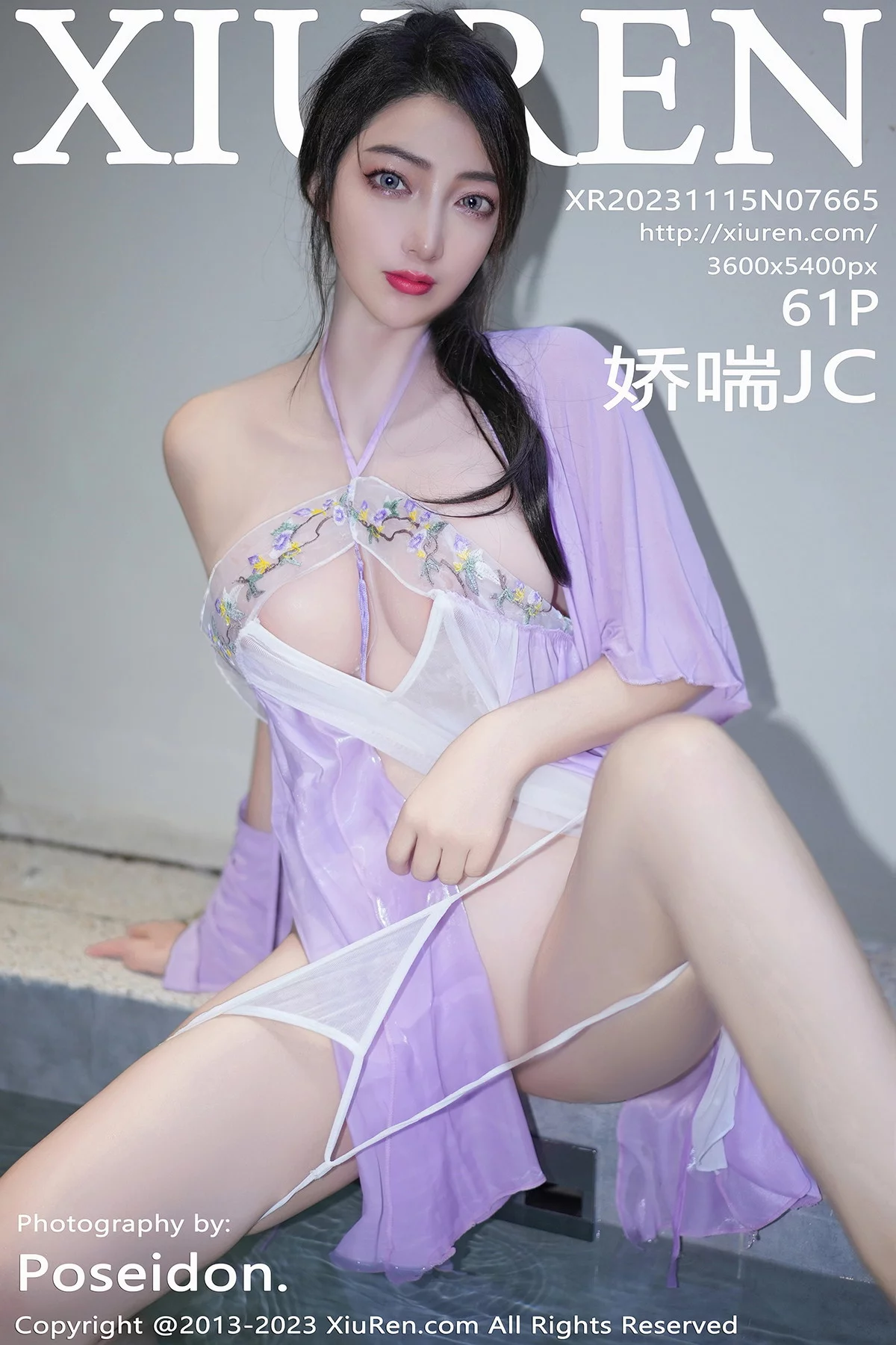 XiuRen第7665期_模特娇喘JC性感紫色薄纱古典服配情趣内衣秀惹火身材诱惑写真61P