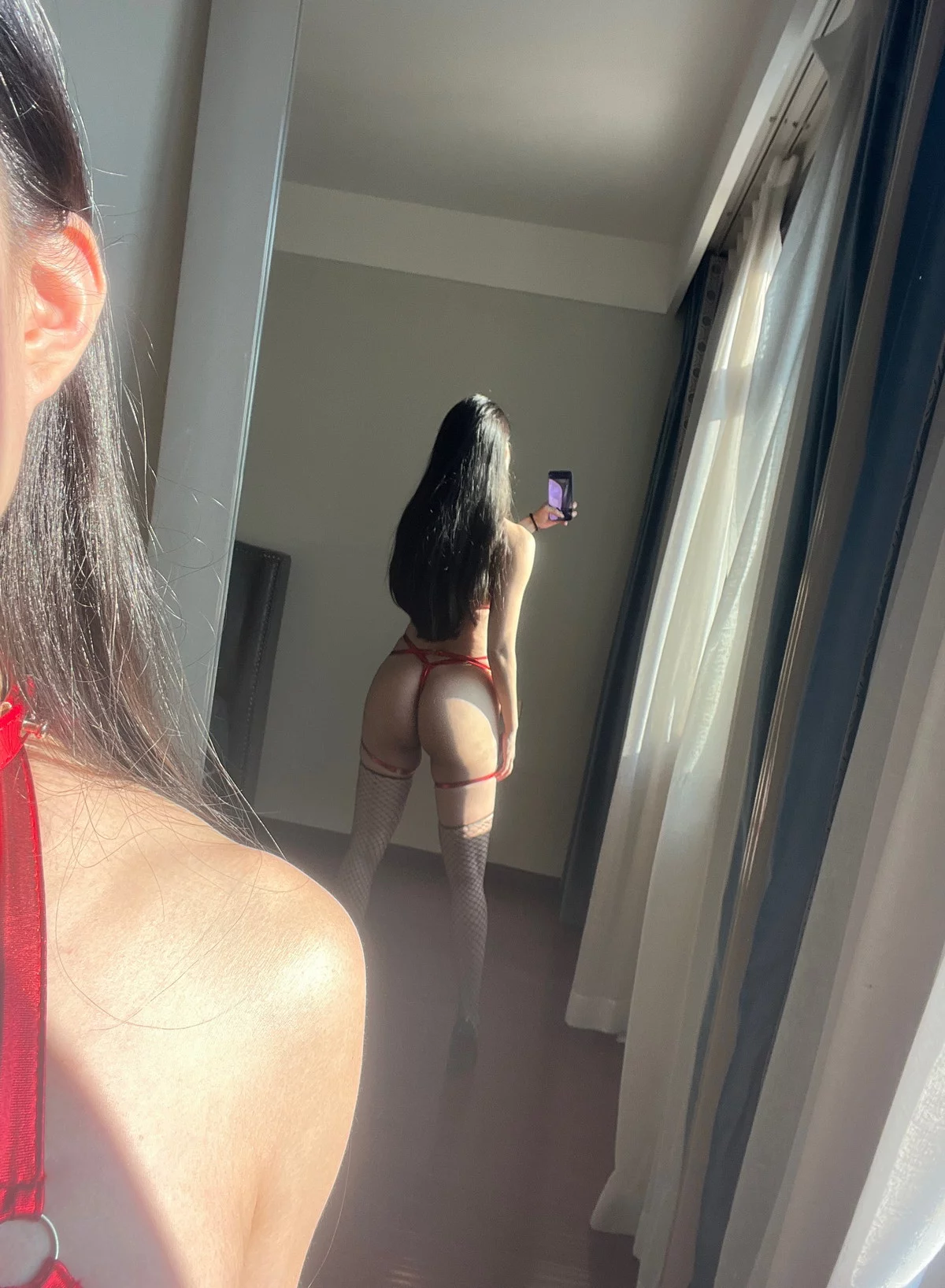 颜值博主宝儿茹兔女郎连体装主题性感红色连体情趣服饰配黑丝网袜惹火诱惑写真50P