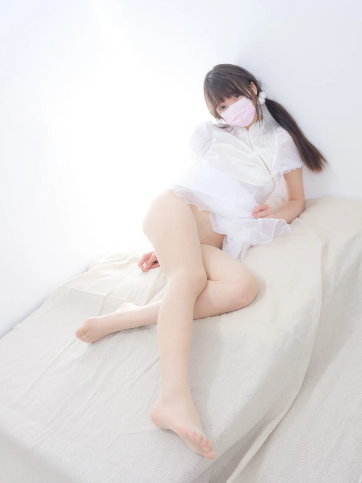 萝莉写真机构森萝财团春雪主题性感白色薄纱短裙配超薄肉丝情趣捆绑诱惑写真115P