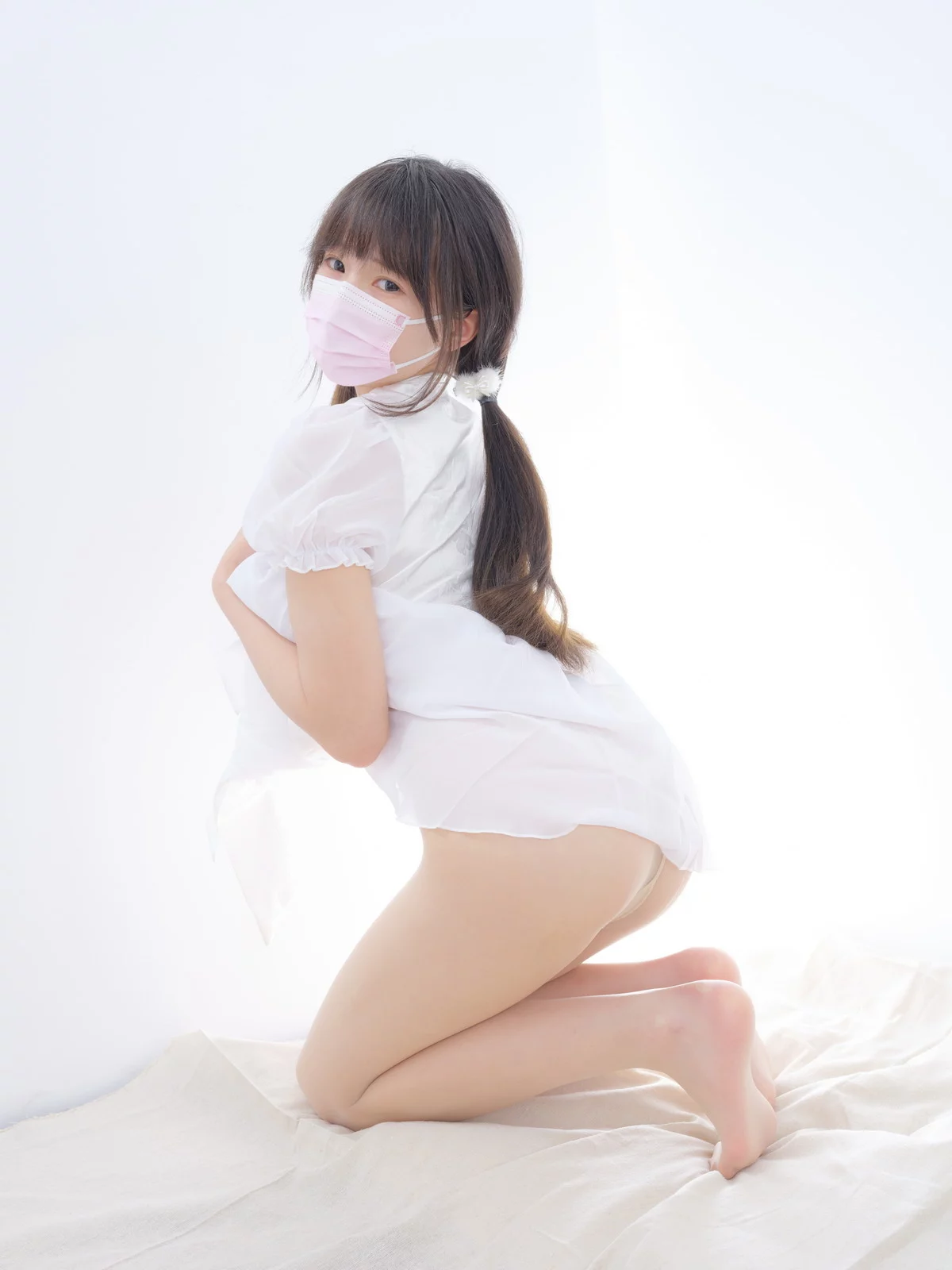 萝莉写真机构森萝财团春雪主题性感白色薄纱短裙配超薄肉丝情趣捆绑诱惑写真115P