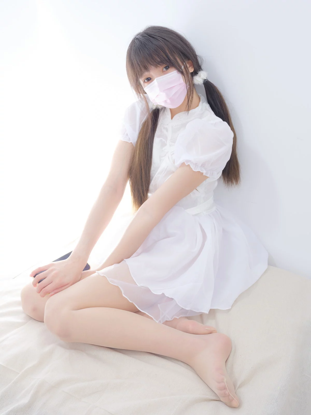 萝莉写真机构森萝财团春雪主题性感白色薄纱短裙配超薄肉丝情趣捆绑诱惑写真115P