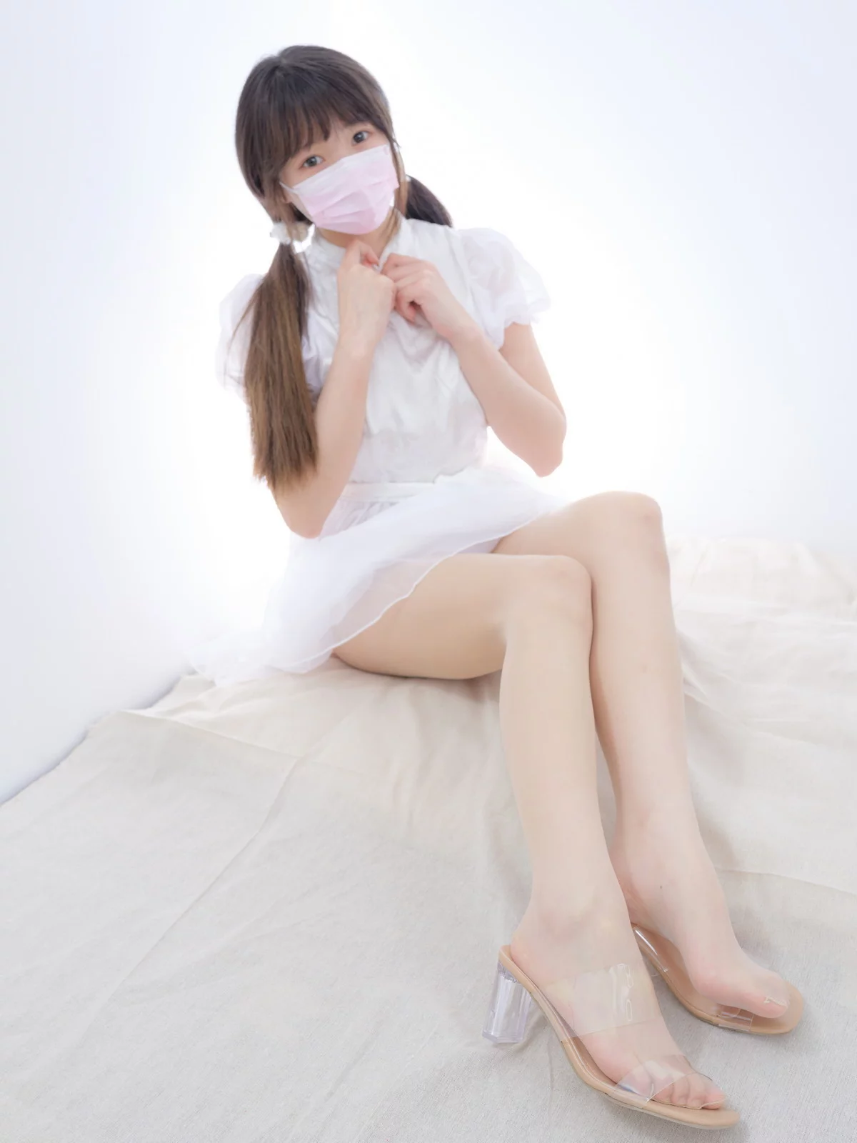 萝莉写真机构森萝财团春雪主题性感白色薄纱短裙配超薄肉丝情趣捆绑诱惑写真115P