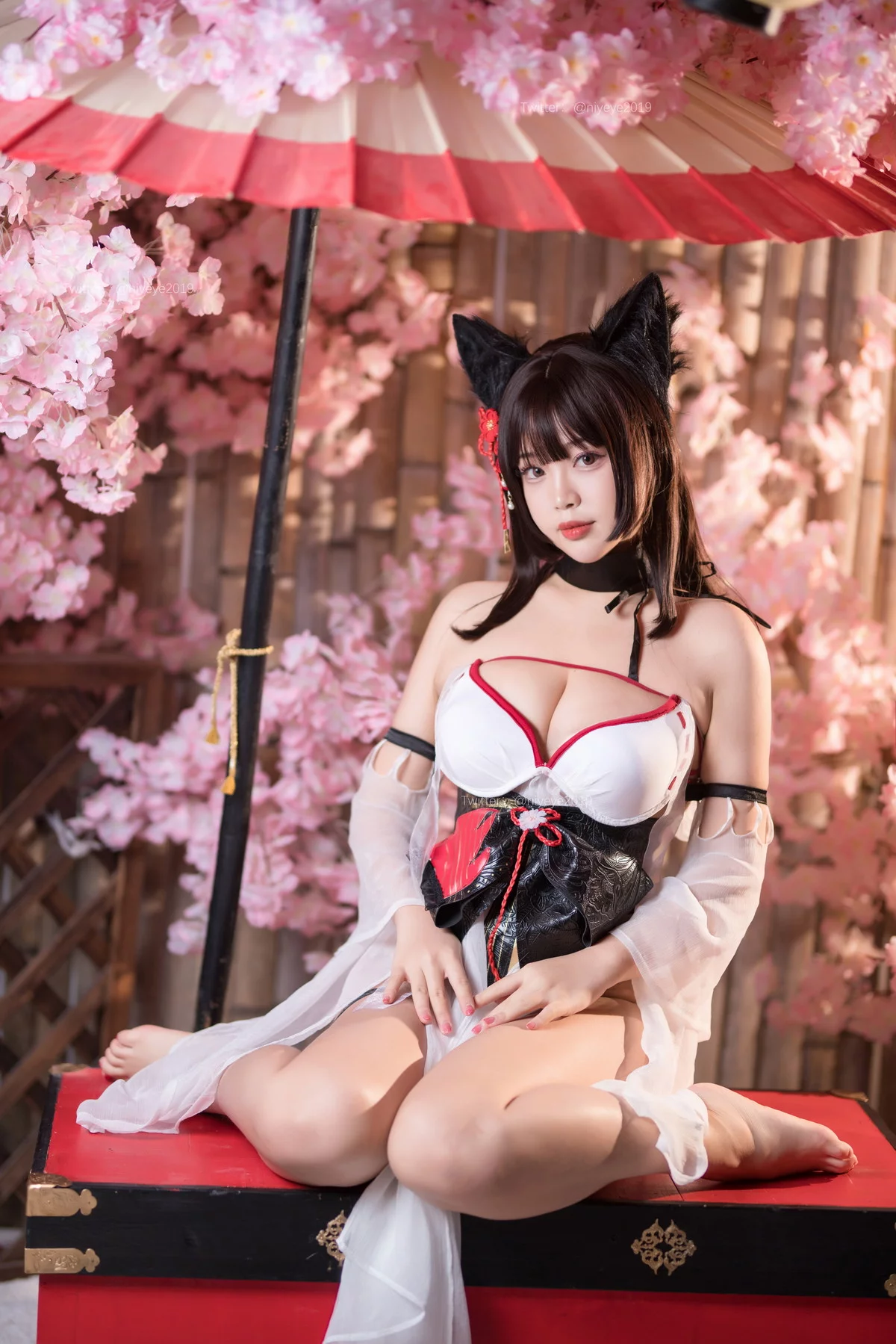 萌系小姐姐白烨湿身天诚泳装主题性感猫女郎装扮白色薄纱服饰秀丰满身材诱惑写真61P