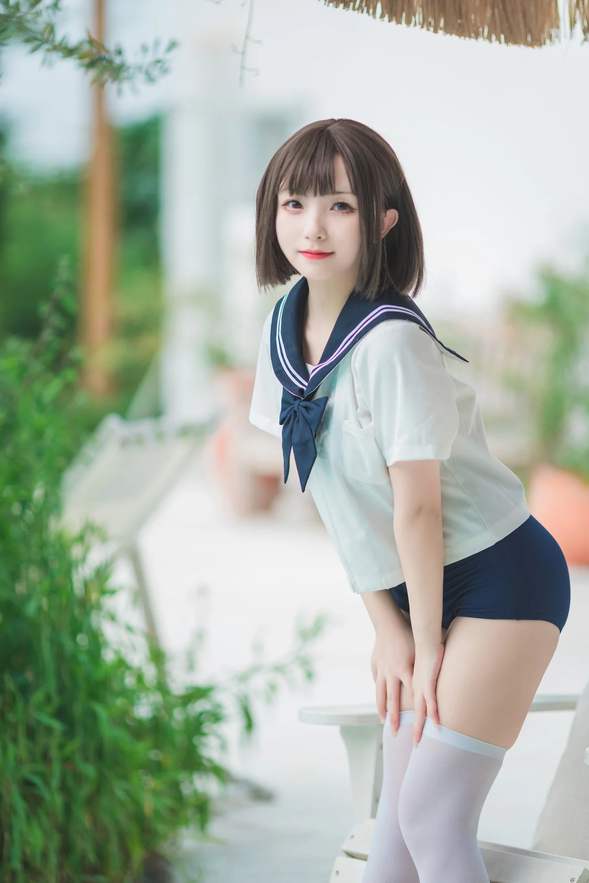 网络美女花铃JK死库水主题泳池性感死库水配白丝袜湿身秀翘臀美腿迷人诱惑写真109P