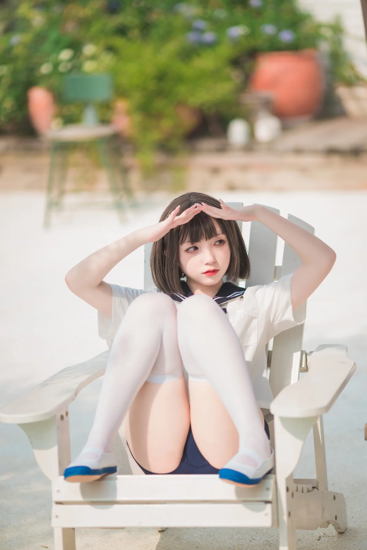 网络美女花铃JK死库水主题泳池性感死库水配白丝袜湿身秀翘臀美腿迷人诱惑写真109P