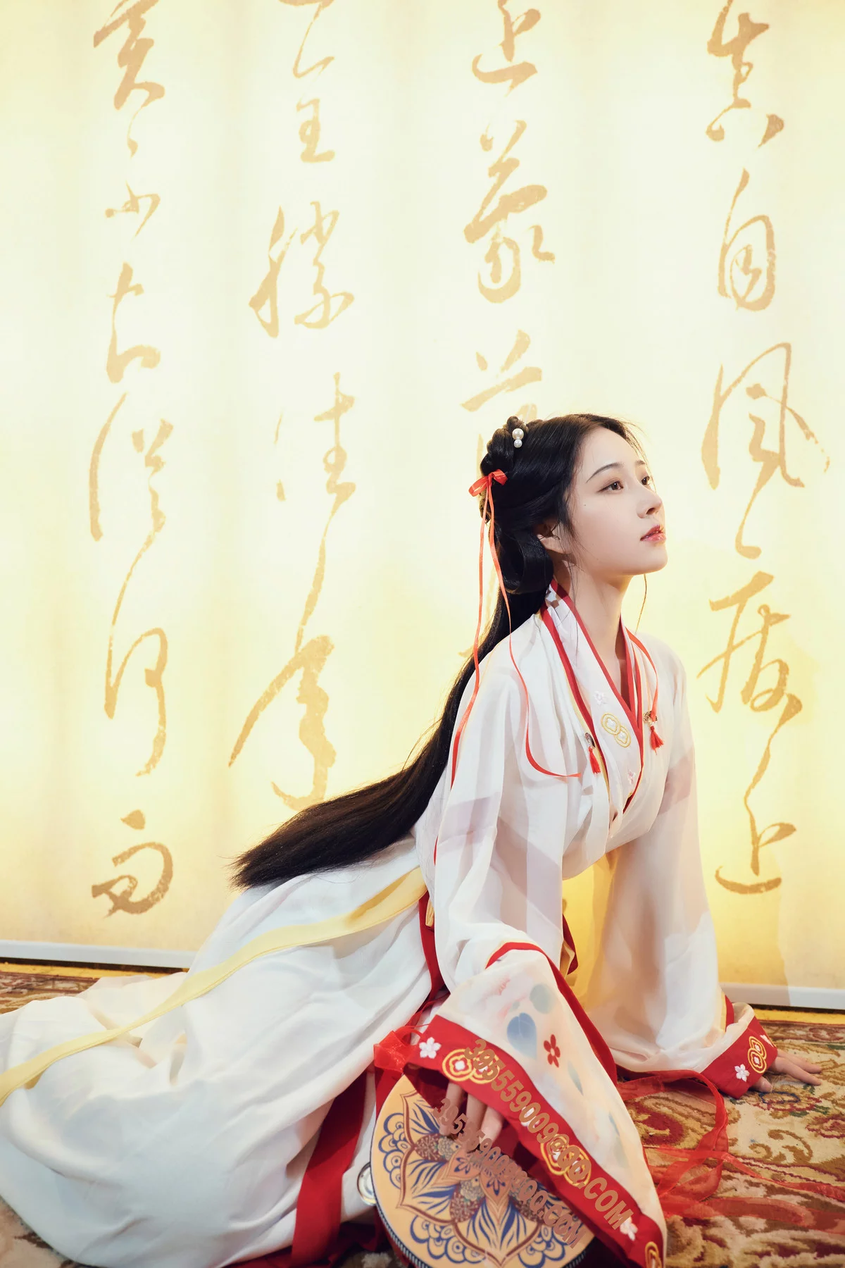 网络美女年年Nnian如梦令主题性感古典汉服长衫半脱露豪乳遮点极致诱惑写真32P