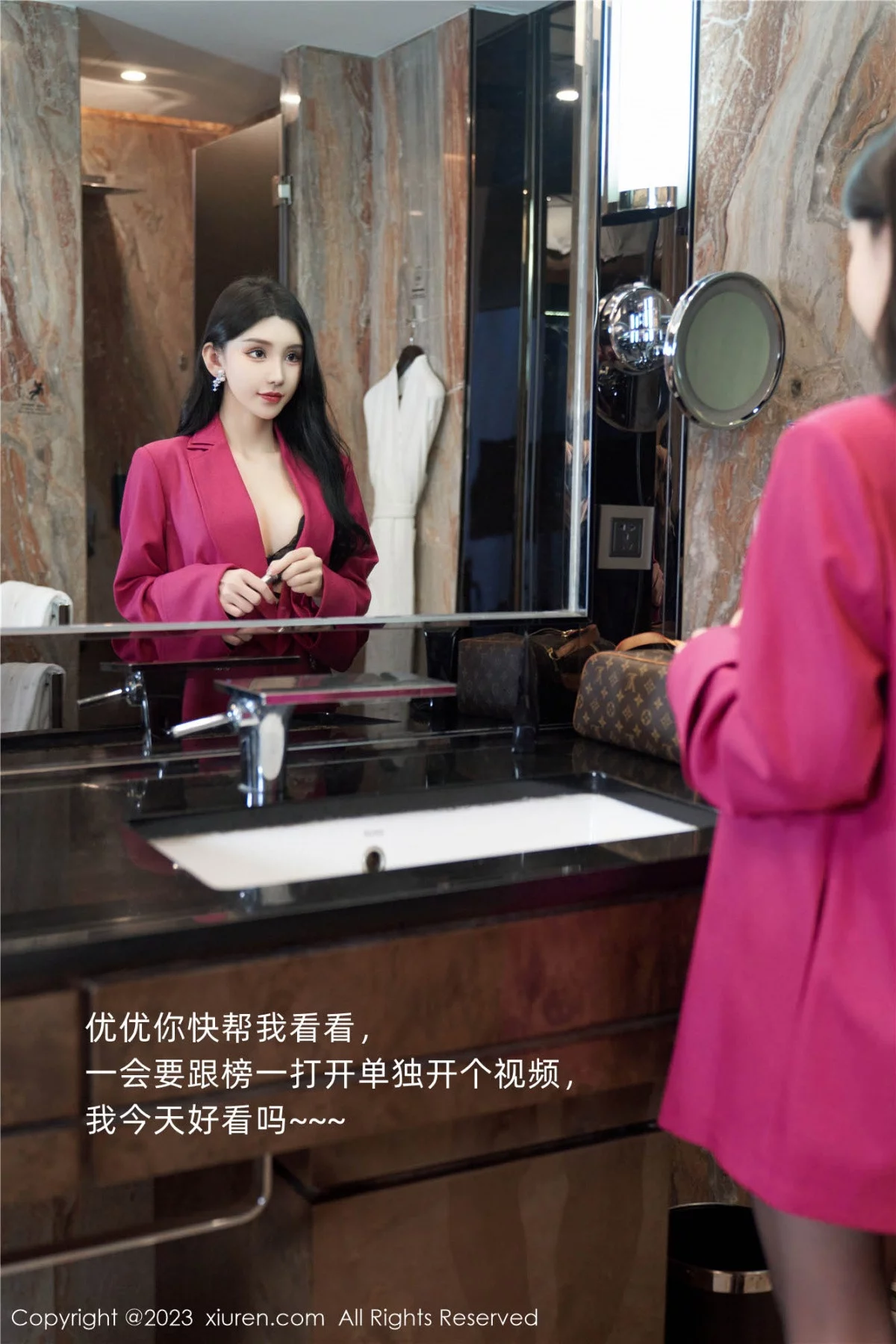 XiuRen第7787期_女神周于希Sally性感黑色蕾丝情趣内衣配超薄黑丝极致魅惑写真109P