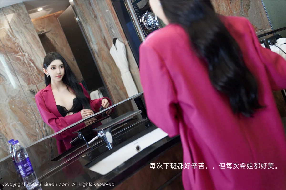 XiuRen第7787期_女神周于希Sally性感黑色蕾丝情趣内衣配超薄黑丝极致魅惑写真109P