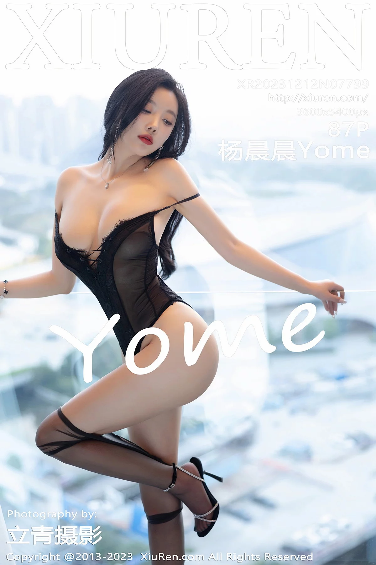 XiuRen第7799期_女神杨晨晨Yome性感黑色薄纱情趣内衣秀丰腴身材惹火诱惑写真87P