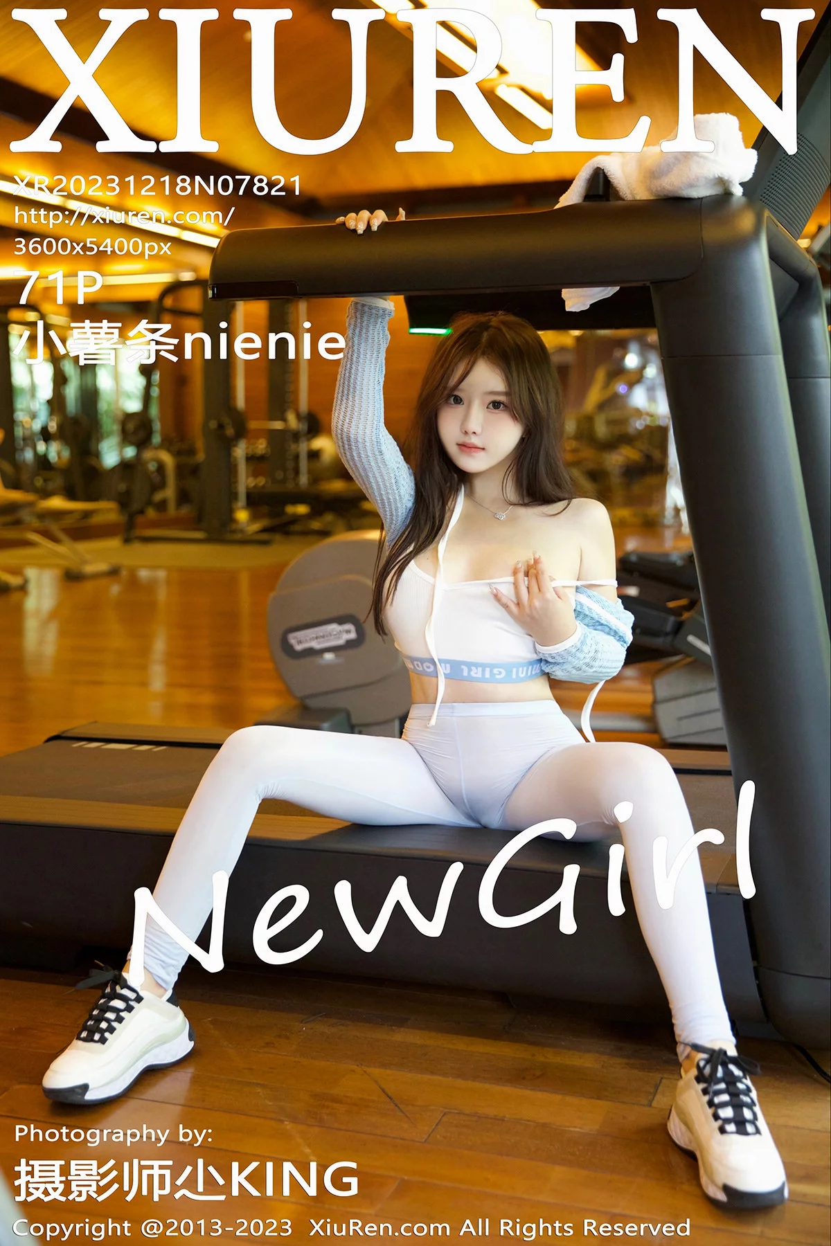 XiuRen第7821期_新人模特小薯条nienie健身房性感浅色运动服秀完美身材诱惑写真71P
