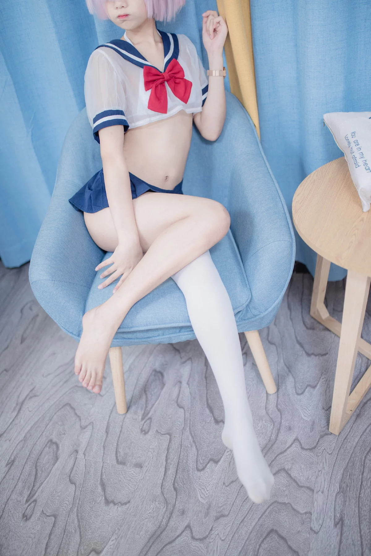 Coser美女羽天shine猫耳妹妹主题性感两套薄透学妹制服配白丝袜迷人诱惑写真130P