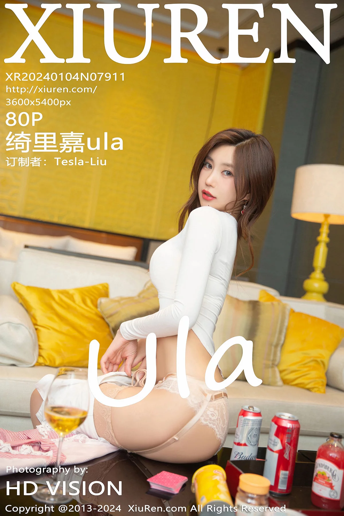XiuRen第7911期_女神绮里嘉ula性感白色蕾丝内衣配超薄肉丝秀曼妙身姿诱惑写真80P