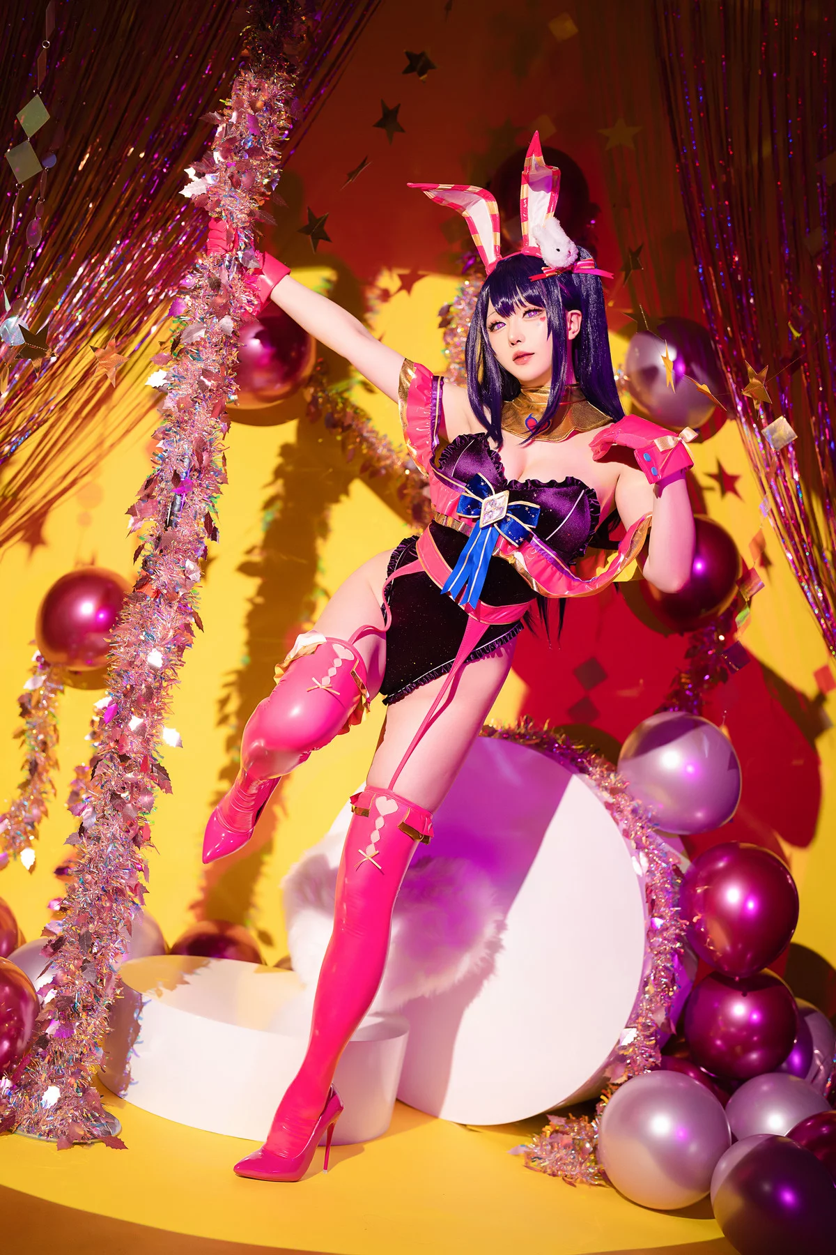Coser小姐姐星之迟迟星野爱同人主题兔女郎装扮性感高叉连体衣秀美腿诱惑写真119P