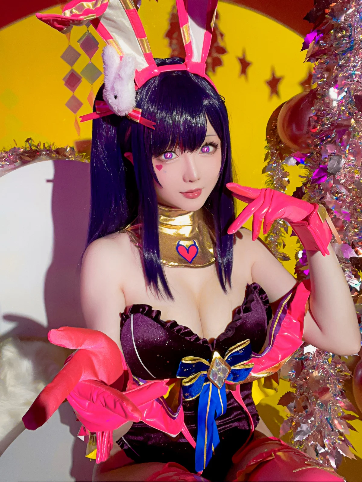 Coser小姐姐星之迟迟星野爱同人主题兔女郎装扮性感高叉连体衣秀美腿诱惑写真119P