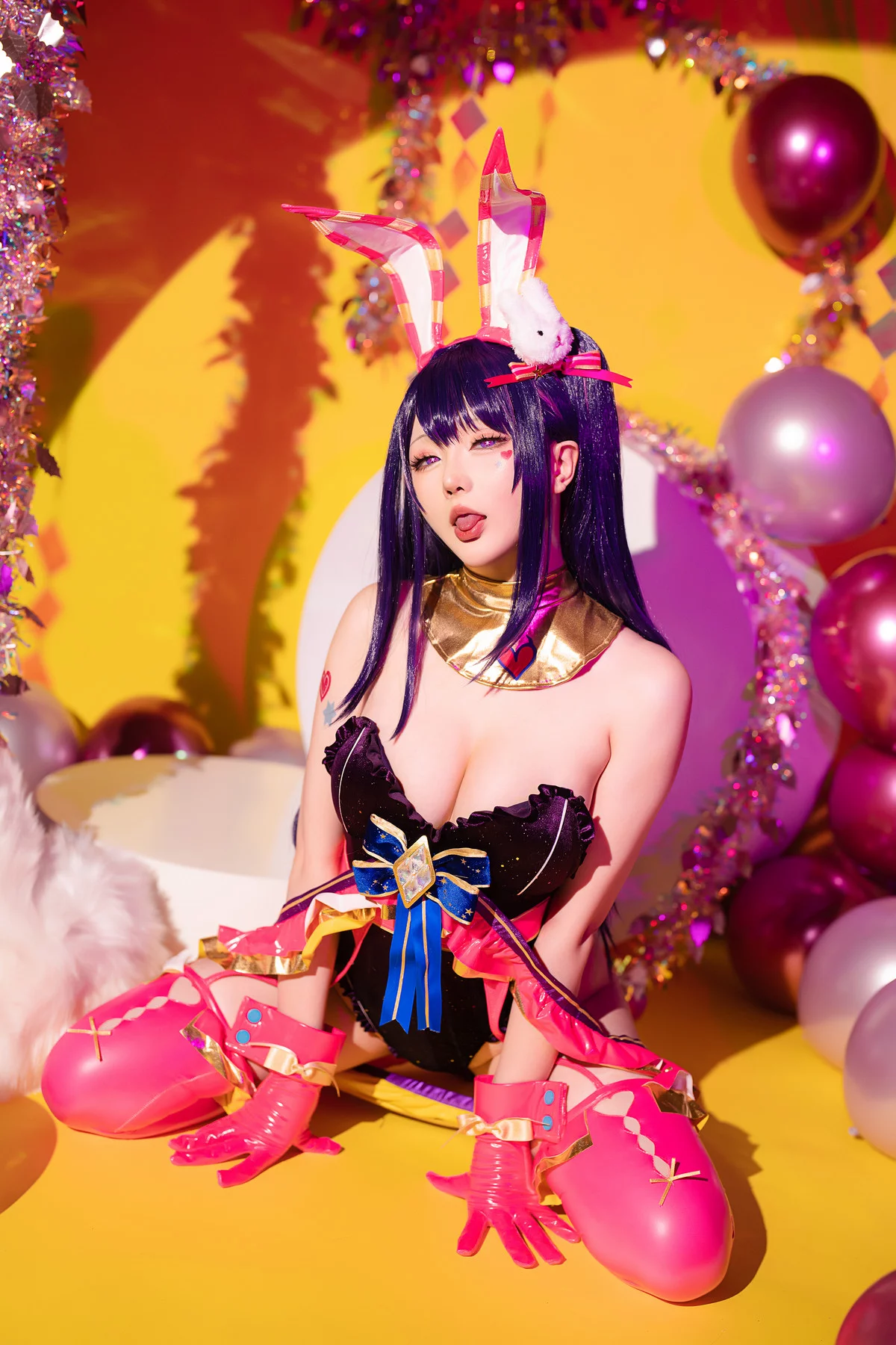 Coser小姐姐星之迟迟星野爱同人主题兔女郎装扮性感高叉连体衣秀美腿诱惑写真119P