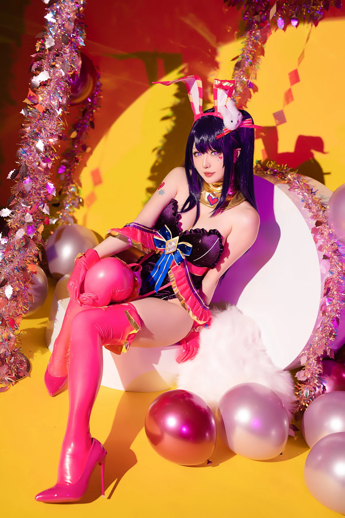 Coser小姐姐星之迟迟星野爱同人主题兔女郎装扮性感高叉连体衣秀美腿诱惑写真119P