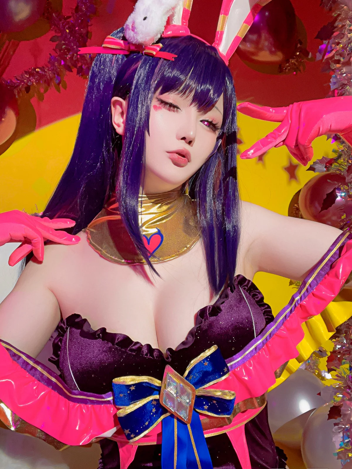 Coser小姐姐星之迟迟星野爱同人主题兔女郎装扮性感高叉连体衣秀美腿诱惑写真119P