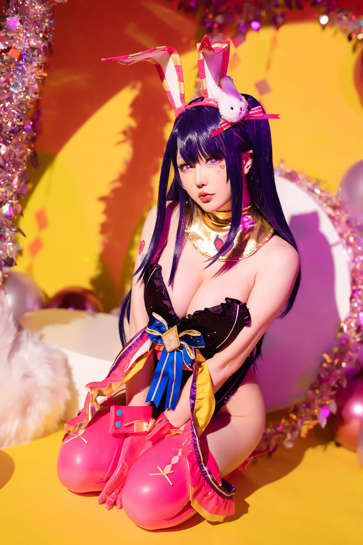 Coser小姐姐星之迟迟星野爱同人主题兔女郎装扮性感高叉连体衣秀美腿诱惑写真119P