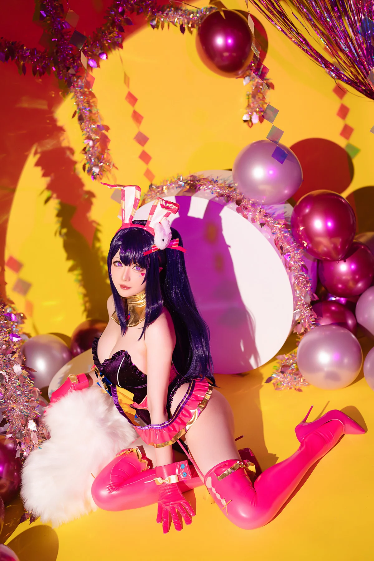 Coser小姐姐星之迟迟星野爱同人主题兔女郎装扮性感高叉连体衣秀美腿诱惑写真119P