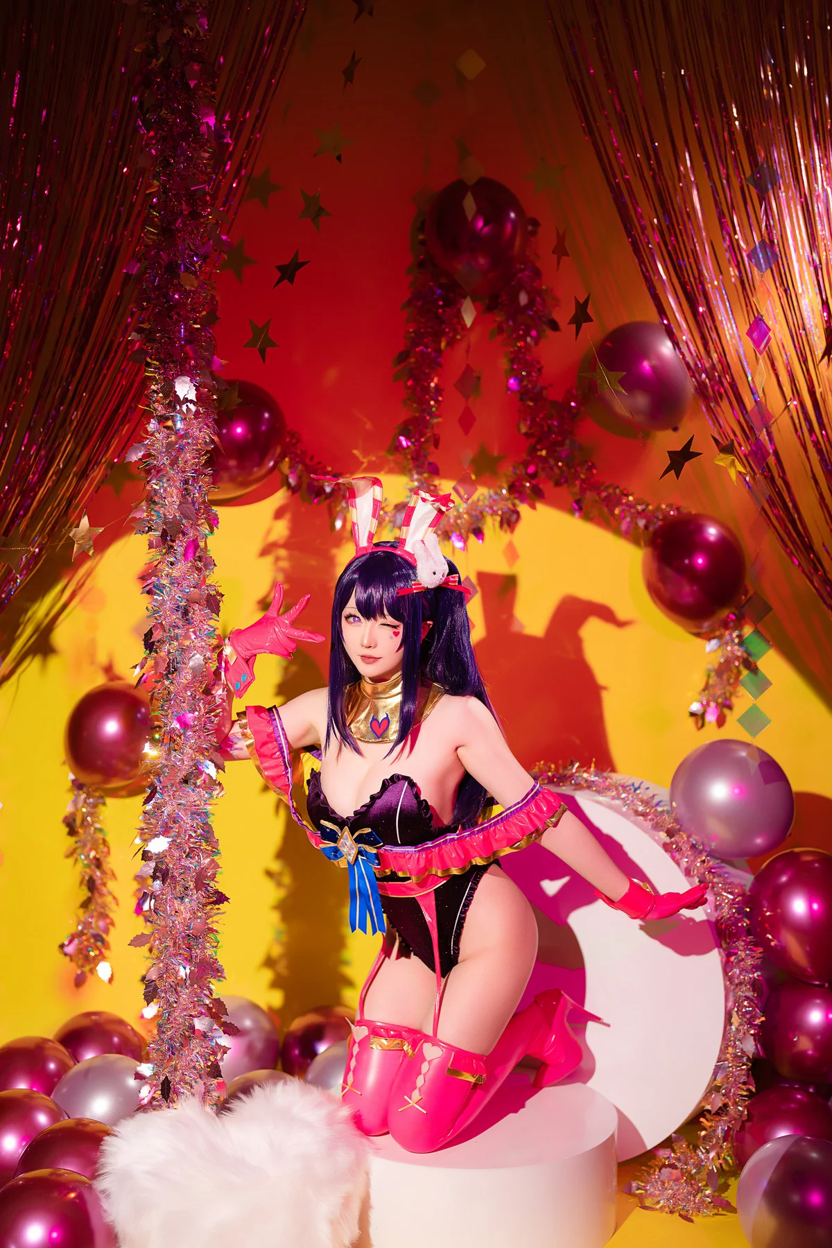 Coser小姐姐星之迟迟星野爱同人主题兔女郎装扮性感高叉连体衣秀美腿诱惑写真119P